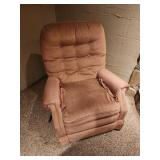 Light brown recliner 38" tall, 32" wide 28" deep