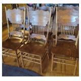 Set of 6 Pressed Back Chairs 18"Wx43"Tx18"D