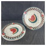 Set of 4 Tabletops Unlimited "Watermelon Plates