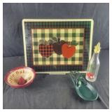 Glass Apple Cutting Board, spoon rest, Apple