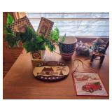 American flag mug, red truck tin sign 4x4, god