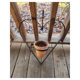 Heart shaped metal hanging planter