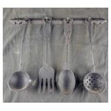 Wall hanging Cast Iron Utensil set