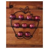 16x20 metal apple wall decor with wood apples