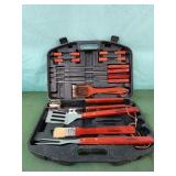 Grilling utensils in hard case bbq