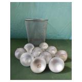 Untested light bulbs and metal waste basket 10.5