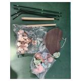 11" wood heart from hobby lobby, faux flowers