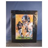 Brian Urlacher unframed matted artwork by Rickey