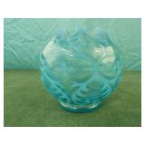 Blue Opalescent Glass Northwood Spanish Lace Rose