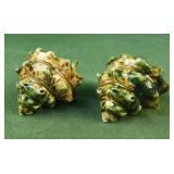 Ceramic sea shells salt and pepper shakers