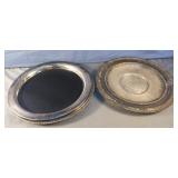 3 vintage silver plated serving trays