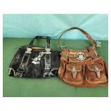 Kathy Van Zeeland Brown Shoulder Bag and black
