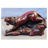 Red tiger statue
