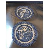 Vintage set of 2 8" Blue Willow Churchill