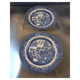 Vintage set of 2 8" Blue Willow Churchill