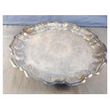 Silver plated footed serving tray
