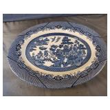 Vintage Churchill Blue Willow oval serving tray