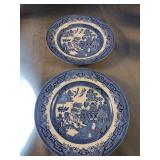 Vintage set of 2 8" Blue Willow Churchill