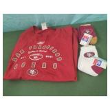49ers 2XL long sleeve T-shirt and 2 pairs of