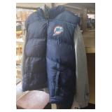 Miami Dolphins 2XL puffer vest and sweatshirt