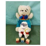 Stuffed animals and blocks