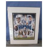 Peyton Manning photo mat framed