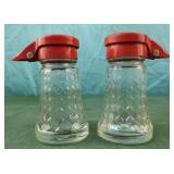 Vintage glass salt and pepper shakers