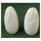 White corn salt and pepper shakers