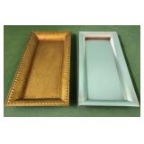 14x7 goldtone and silver trays decor