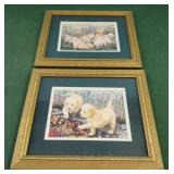 Vintage Golden labs framed photos