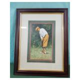 Glen Green-"the putt" framed artwork 17 1/2 x 21