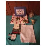 Christmas lot, snowman tea set miniature,