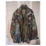 Camo 2 part coat. Size unknown