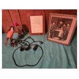 Metal apple with bells, love sign, vintage print