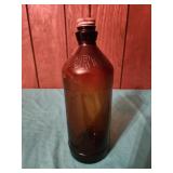10" brown glass clorox bottle