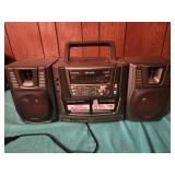 Aiwa portable boom box cassette radio CD player,