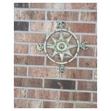 Brass compass star wall decor