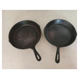 Twob10" cast iron pan skillet