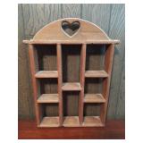 Wood wall display shelf