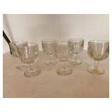 6 Heavy Glass Goblet Footed Beer Barware 6" tall