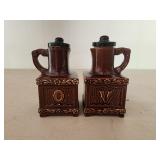 Brown Ceramic 5" oil and vinegar