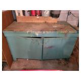 Wooden Workbench Including Contents of Cabinets