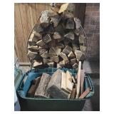 Firewood Rack & Tub of Firewood & Kindling