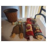 Grocery bag holders, handmade cloth rabbit and 2