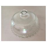 Glass  cake plate 11" wide marriots country club