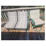 25x34x23 green swivel patio chair, double seat