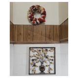 Metal 3-D Wall Decor 19"x19" & Wreath