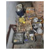 Large Lot of Canning Jars, Gun Rack, Pots, Pans,