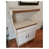 25x42x17 white microwave stand has wear