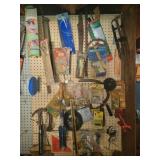 Contents of Pegboard Wall - hammer, Sickle, Mole